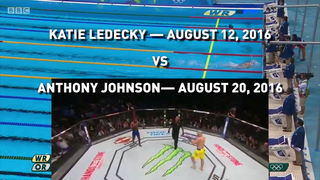 Which Was Longer: Katie Ledecky's Margin Of Victory Or The Johnson-Teixeira Fight?